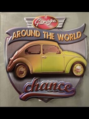 Vintage Beetle 'Around The World Chance' Wall Art